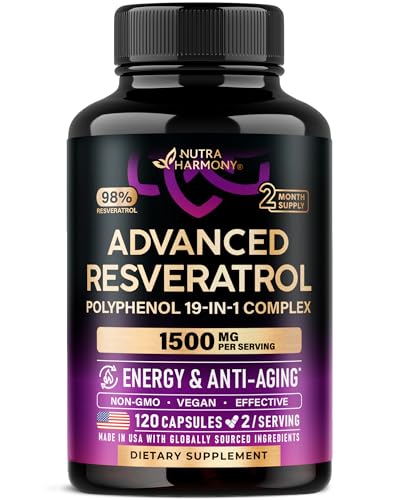 Resveratrol Supplement - 19-in-1 Organic Polyphenol Complex - Noni Extract | Berberine | Quercetin |...
