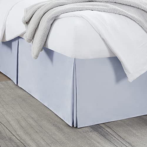 Nestl Ice Blue Full XL Bed Skirt - Full XL Size Bed Skirt 14 Inch Drop - Brushed Microfiber Bed Skirts - Hotel Quality Pleated Bed Skirt - Shrinkage & Fade Resistant