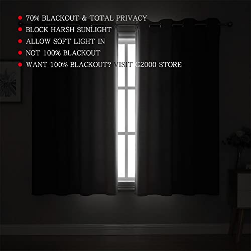Image of G2000 Blackout Curtains & Drapes for Bedroom Living Room 63 Inch Length Grey and Greyish White Room Darkening Window Treatments Ombre Thermal Insulated Light Blocking Grommet Backdrop 2 Panels Set