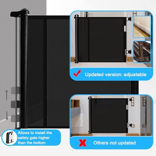 Retractable Baby Gate for Stairs Child Safety Door Extends up to 59" Wide Mesh Baby or Dog Gate Pet Retractable Fence for Stairs, Doorways, Hallways, Indoor and Outdoor — view 5