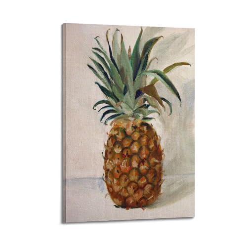 Peinture à l'huile réaliste ananas pour rafraîchir un mur vide avec style cadre