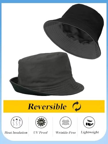 Image of Gelante Reversible Bucket Hat for Men and Women - Cotton, Outdoor Sun Protection Bucket Hats.