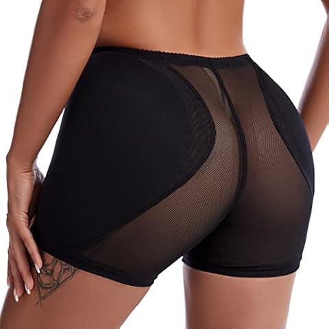 Vevarble Womens Hip Enhancer Shapewear Shorts Padded Butt Lifter Body Shaping Underwear Control Knickers(Black,M) Cover