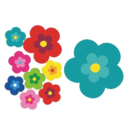 tradercat Pril - Autocolantes para carro (8 unidades), design de flores, cor turquesa