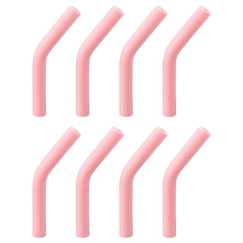 uxcell 8pcs Silicone Straw Tips, Silicone Straw Elbows Tip, Soft Reusable Metal Straw Covers Fit for 6mm/0.24