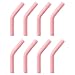Produktbild sourcing map 8Stk Silikon Strohspitzen Silikon Stroh Winkelspitze Weich Wiederverwendbar Metall Stroh Abdeckungen Passend für 8mm/0.31" AD Edelstahl Strohhalme Hell Rosa