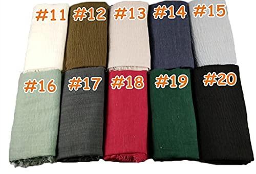 Image of Iba & Isba Women's Plain Crinkled Scarves, Stoles, Hijab (76 x 36 inch)