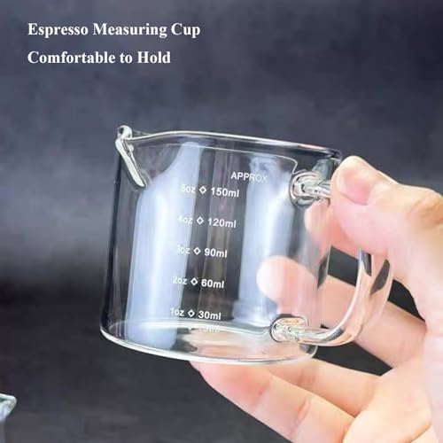 Vaso medidor para espresso 5oz vidrio borosilicato miniatura 4