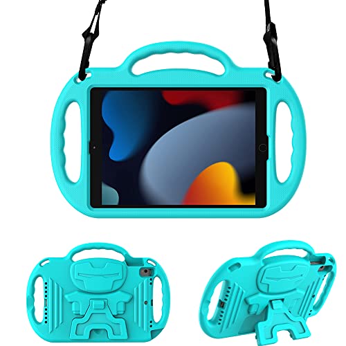 Funda para iPad 10.2 infantil con soporte para coche y juegos en color turquesa