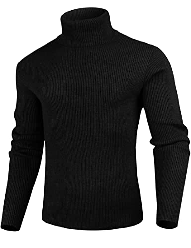 Sykooria Jersey Hombre Cuello Alto Cálido Suéter Hombre Slim Fit Pullover Hombre Manga Larga Invierno Otoño