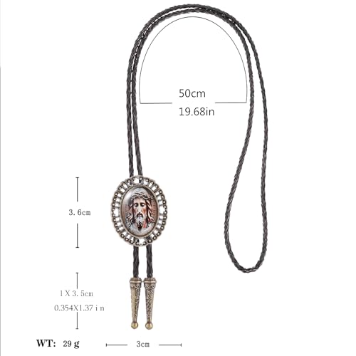 Image of Jeilwiy Bolo Tie for Men Western Cowboy Gothic Bolo Tie Necklace Halloween | Glow in Dark Bolo Tie for Men Women, 3D Halloween Bolo Tie, Gothic Western Ties, String Ties for Men Rodeo Leather Necktie