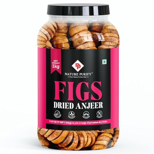 Image of Nature Purify Premium Afghani Anjeer 1kg | Soft Juicy Dried Figs Dry Fruit | No Added Sugar, Rich Source Of Fiber | Low in Fat Healthy Snack Jar Pack Of 1 | Perfect for Gift