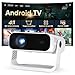 2026 Neuer Smart Mini Beamer Integrierte APP, Android 14, Full HD 1080P, unterstützt 4K-Decodierung, 25000 Lumens, Automatische Trapezkorrektur, WiFi6 & BT5.2 ，Beamer 4K Heimkino für Handy/HDMI/PC