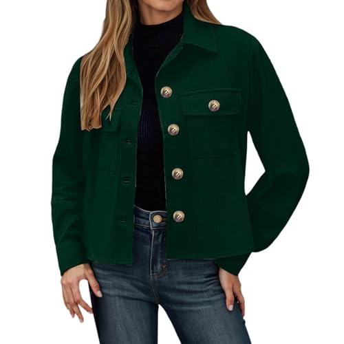 Veste mi-saison femme épaisse boutonnée à doubles poches