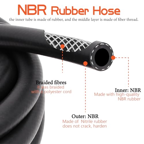 Ruikarhop 5/16" Fuel Hose Line Push Lock NBR Rubber 25FT SAE 30R7 300PSI with 10 Clamps for Small Engines by Ruikarhop - Image 2