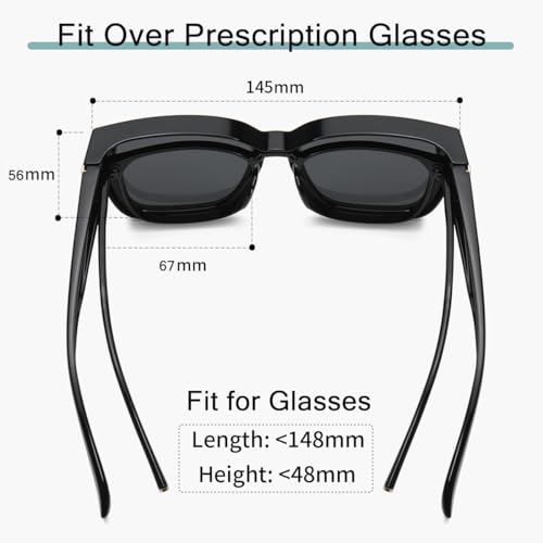 Musivon Polarisiert überzieh Sonnenbrille für Damen Herren- über normale brille für Brillenträger (groß)