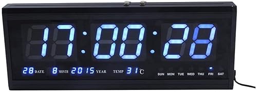 壁掛け時計 LED 置き時計 大型 デジタルビッグジャンボタイマー 目覚まし時計 カレンダー付き デジタル時計 LEDライトディスプレイ装飾ホームオフィス 教室 倉庫