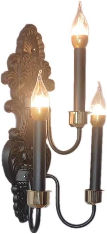 Vintage Country 3 Heads Candle Wall Sconces,Metal Wall Mounted Candlestick, Candle Holders for Tapered Candle, Wall Decor for Living Rooms Hallways Lighting Wall Lamp