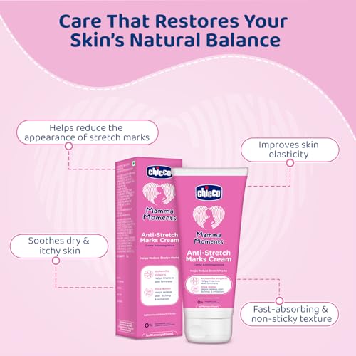 Image of Chicco Mamma Moments Anti-Stretch Marks Cream 75g | Helps Reduce Stretch Marks | Improve Skin Firmness | No Phenoxyethanol | Dermatologically Tested