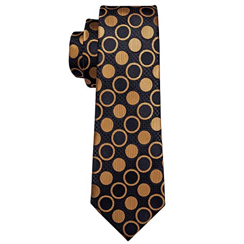 Image of Barry.Wang Ties for Men Silk Tie Sets Polka Dot Woven Necktie Pocket Square Cufflinks Business Wedding