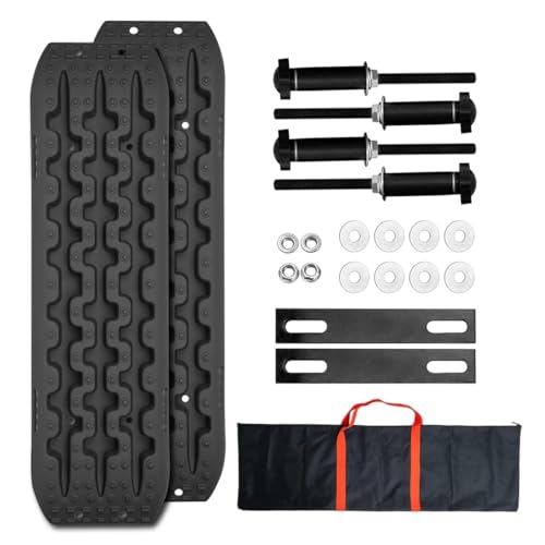CStern 2 Stücke Sandbleche Sandboard SandbretterTraktionshilfe Anfahrhilfe Recovery Board Offroad Tracks Schwarz...