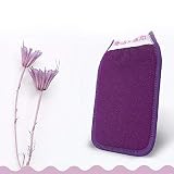 NACOLUS Purple Tulip Exfoliating Washcloth,100% Natural Plant Fiber Thickened Korean Exfoliating Mit