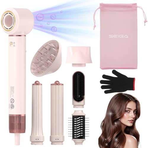 17% off - 7 in 1 Hot Air Styler Hair Dryer Brush, 110,000 RPM High-Speed Frizz-Free Blow Dryer for Fast...