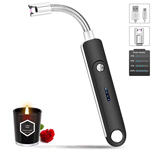 Lebexy Accendino Elettrico Ad Arco Al Plasma - Ricaricabile USB Con Collo Flessibile, Impermeabile Al Vento, Per Candele E Barbecue