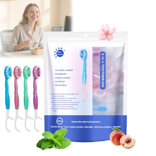 Itemmater Travel Toothbrushes Set 5 in 1 Mini Disposable Toothbrush(26Pcs)