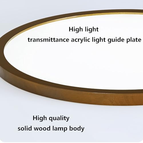 Plafonnier LED encastré dimmable 50cm avec télécommande en bois - 4