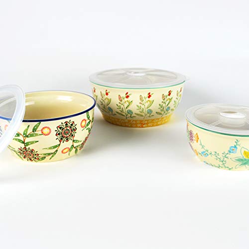 Euro Ceramica ELA-87118 Ella 3 Piece Nesting Storage Bowls Set thumb #4