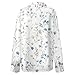 Long Sleeve Button Up Shirts for Women Dressy Casual Floral Print Boho V Neck Trendy Fall Tops Loose Fit Holiday Business Work Clothes White M 48