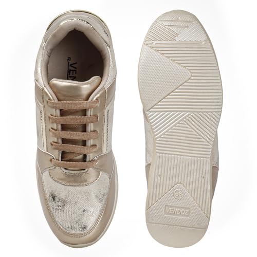 Image of Vendoz Women Casual High Heel Sneakers I Cushioned Insole I All Day Comfortable I Lightweight and Stylish Shoes for Girls
