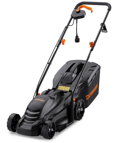 DOVAMAN LM33C Elektrischer Rasenmäher mit 33 cm Schnittbreite, 1300W, Höhenverstellbar, Leicht & Wendiger, Ideal für den Heimgebrauch