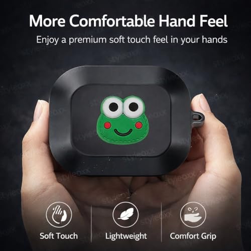 Image of Anvique Silicone Case Cover for Realme Buds Air 8, Dustproof and Shockproof Protection, Compatible with Realme Buds Air 8 (Frog)