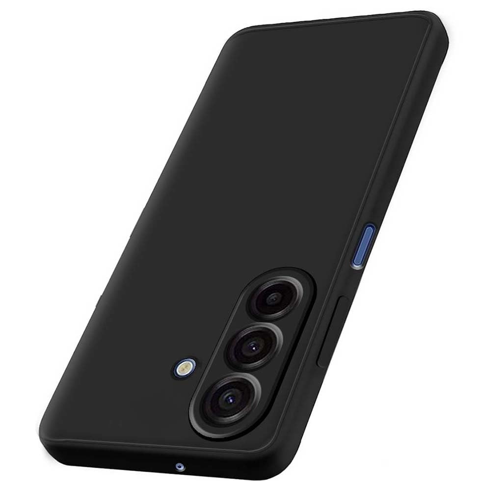 Image of Fashionury Liquid Silicon Back Cover for Samsung Galaxy M17 5G / Samsung Galaxy A17 5G / Samsung Galaxy F17 5G | Camera Protection | Inner Velvet Fabric | Anti-Fingerprint | Ultra Slim Case (Black)