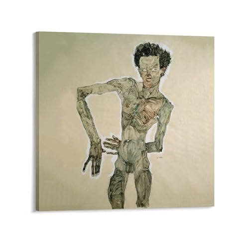 Toile autoportrait Grimacing Egon Schiele pour chambre moderne