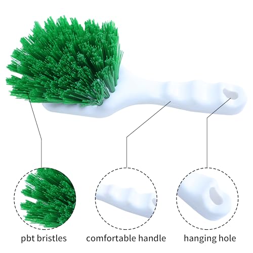 Image of Cleaning Brush,Scrub Brush,Pot Brush,Utility Brush with Polypropylene Handle for Cleaning of Kitchen, Food Factory, Beverage Factory,Slaughterhouse,2PCS,Green