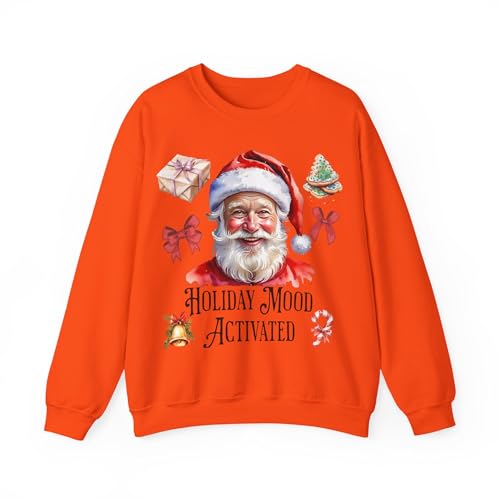 Festive Santa Sweatshirt - Unisex Crewneck, Holiday Christmas Fashion Apparel, Winter Xmas Clothing for Men & Women