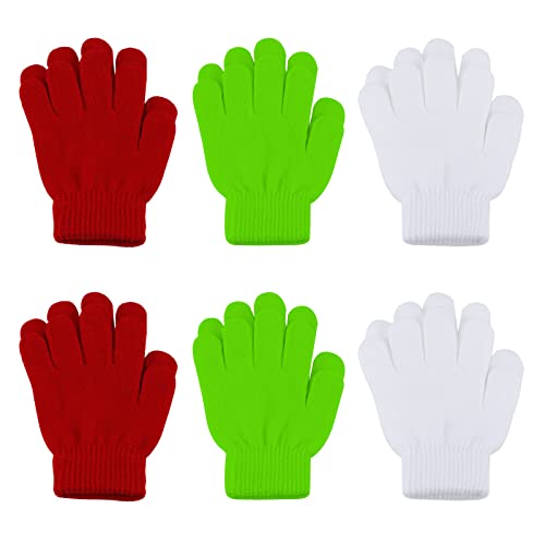 ONESING 3 Pairs Kids Fingerless Gloves with Mitten Cover Convertible Knit Gloves Kids Fingerless Mittens for Boys Girls