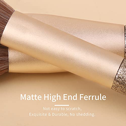 Deluxe Natural Sable Hair Makeup Brush Set With Case By Luxury Enzo Ken, Glitter Eye Eyeshadow Brush Set With Gold Travel Bag, Luxe Black Essential Brushes Pack- Bling Face Contour Bronzer Concealer Complete Cosmetic Brush Sets & Kits #TOP3