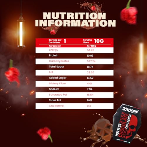 JOLOCHIP Hottest-Chocolate-Challenge | Extreme Spicy Chocolate Bar | 2.2 Million Scoville Heat Units | 10gm