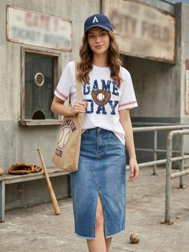 Image of Football Shirts for Women Game Day T Shirts Football Outfits