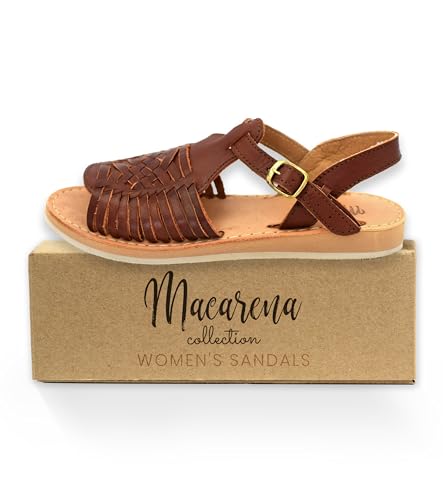 Image of Macarena Collection Womens Shoes Leather Sandals for Women | Huarache Handmade Mexican Sandals Women | Comfortable & Stylish Womens Sandals 3044