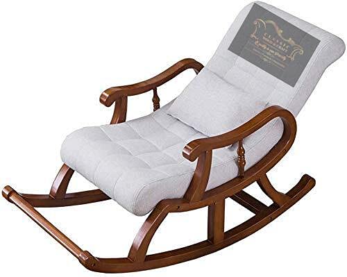 Image of CLASSIC WOOD & CRAFT Wooden Rocking Chair with Sheesham Wood, Rolling and Easy Seating (Model-W-12)