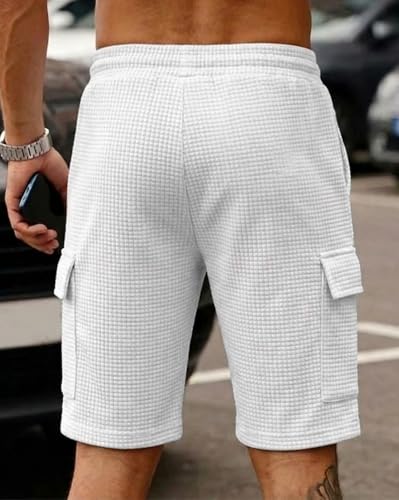 Image of AUSK Classic Relaxed Fit Cargo Stretch Shorts for Mens| Half Pant Cargo Shorts with Pockets | Casual Shorts for Mens