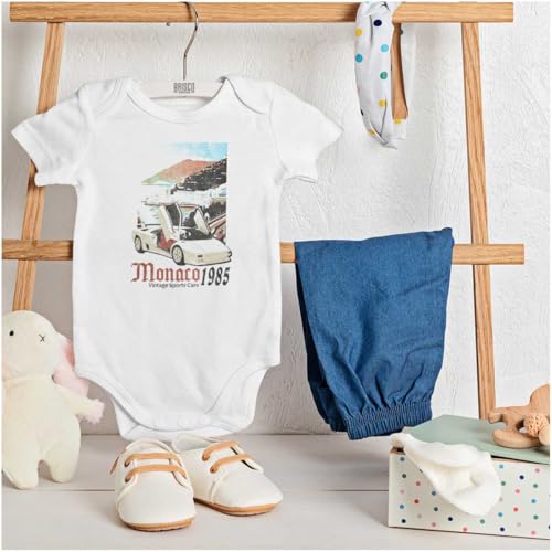 Brisco Brands Monaco 1985 Vintage Sports Car Baby Bodysuit Jumper Boys3
