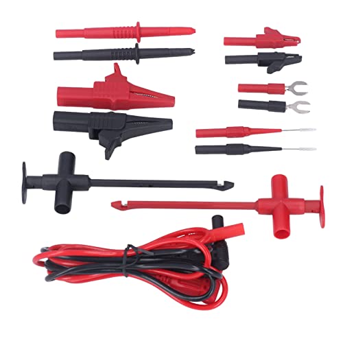 Image of Multimeter Test Leads Kit, Brass PVC PA Clip Test Clip Probe Banana Plug Testing Cable