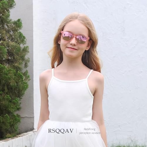 Image of Kids Polarized Sunglasses for Girls Boys UV400 Protection Classic Fashion sun Glasses Lightweight Material Age 3-10