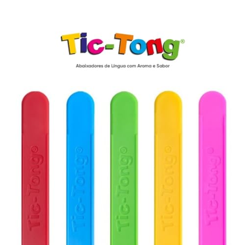 Abaixador de Língua Colorido com Aroma com 40 Unidades - Tic-Tong